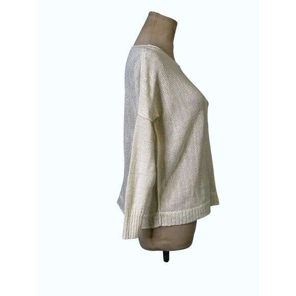 Brochu Walker white linen sweater size Small - Picture 6 of 10